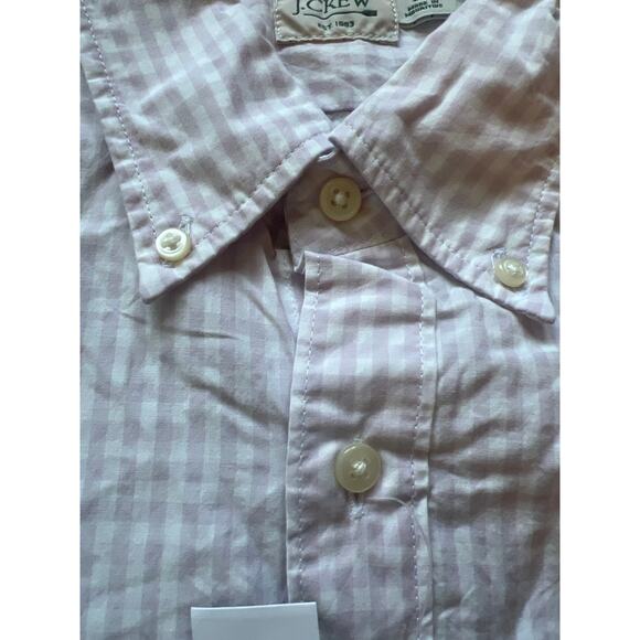 J.Crew Slim Secret Wash Shirt Lilac White Gingham M NWT - Picture 8 of 12